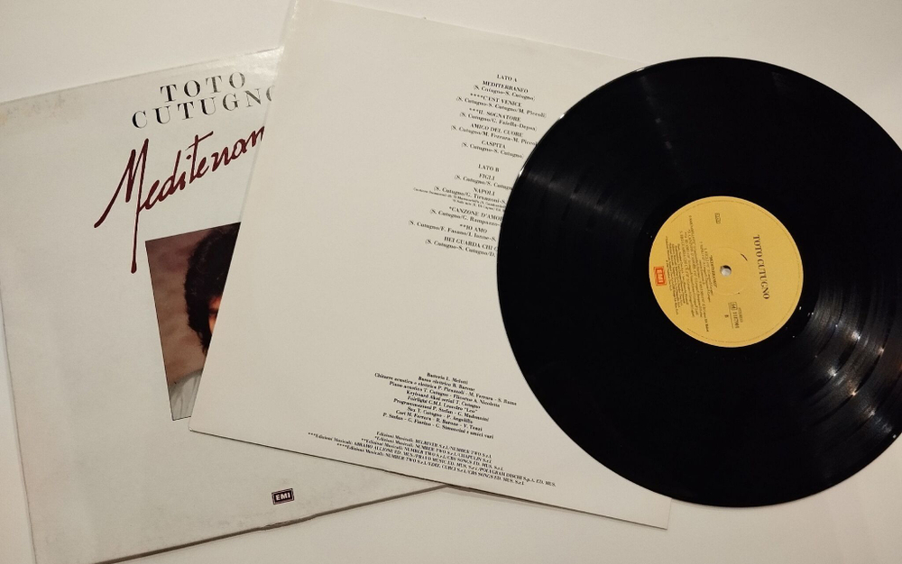 Винтажная виниловая пластинка LP Toto Cutugno Mediterraneo (Италия 1987)