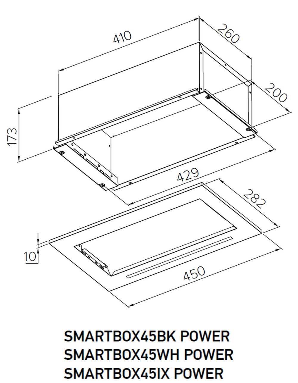 Полновстраиваемая вытяжка Meferi SMARTBOX45BK POWER фото 2