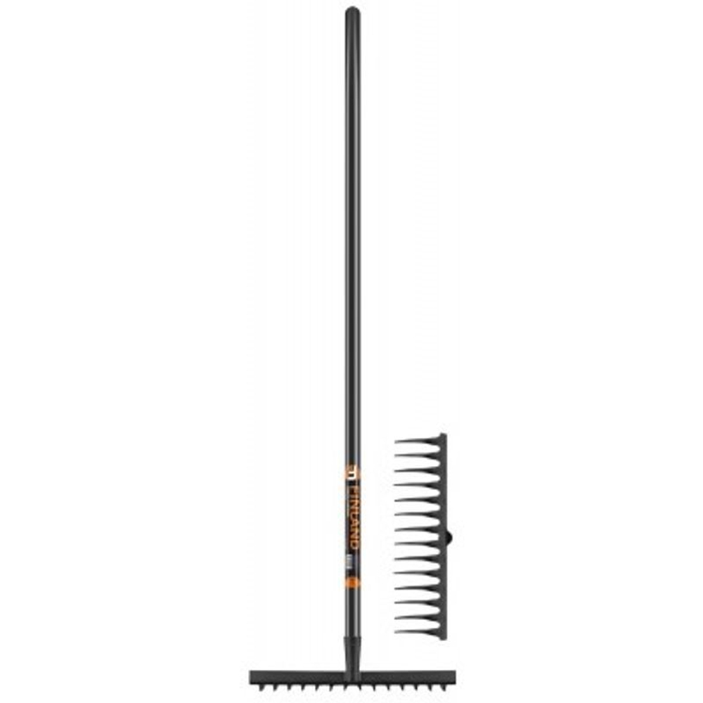 Грабли садовые прямые 14 зубьев с черенком Finland