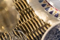 "Амароне" обеденная группа из искусственного ротанга на 6 персон, цвет соломенный