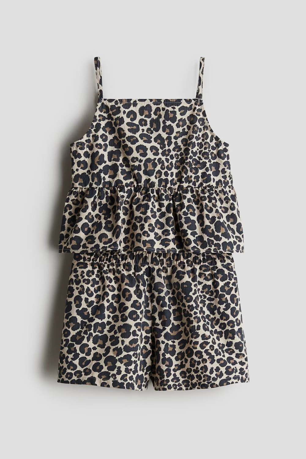 H&M Комплект из топа на бретелях и шортов, бежевый