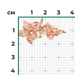 Брошь «Орхидеи» из красного золота с фианитами