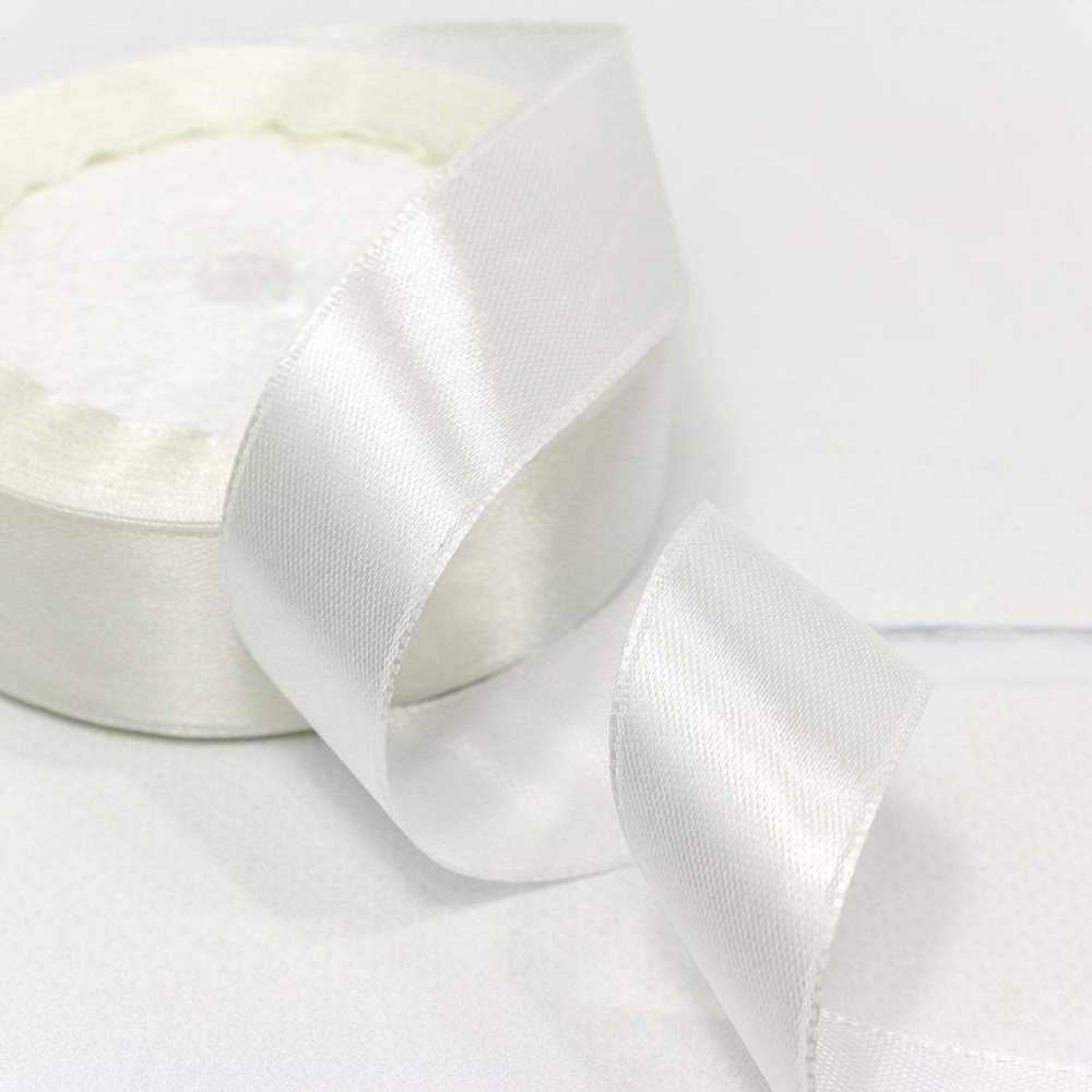 Лента Атласная 2,5см х 28м Сатин (Белый)