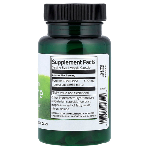 Swanson Vitamins, портулак Full Spectrum®, 400 мг, 60 растительных капсул