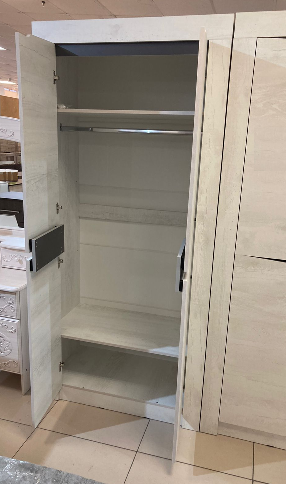 Шкаф 2-х ств. Леонардо ШК-36 бетон пайн светлый/графит