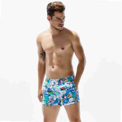 Мужские шорты синие с принтом Seobean 30231