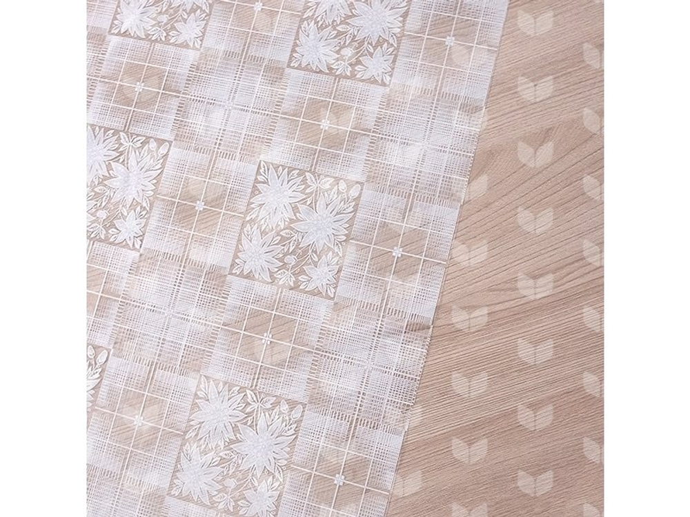 Клеенка столовая ПВХ "Ажурная" 1,32*25м (25м/рул) Клетка 6874-005-1