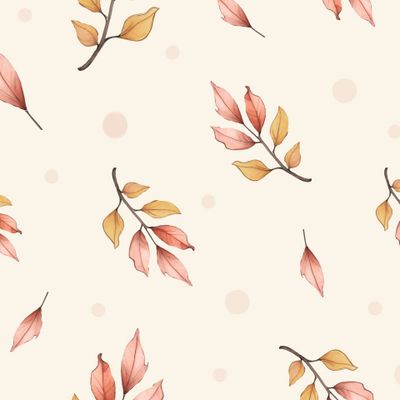 Нежные листья на бежевом фоне