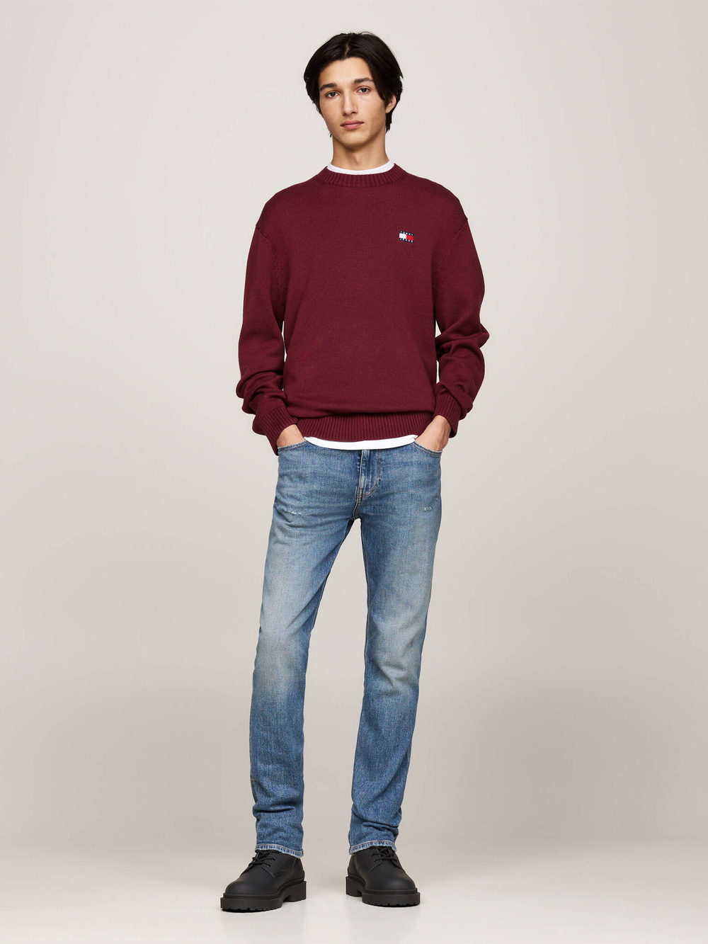 Кожаные высокие сапоги Tommy Jeans - черный(EM0EM01447)