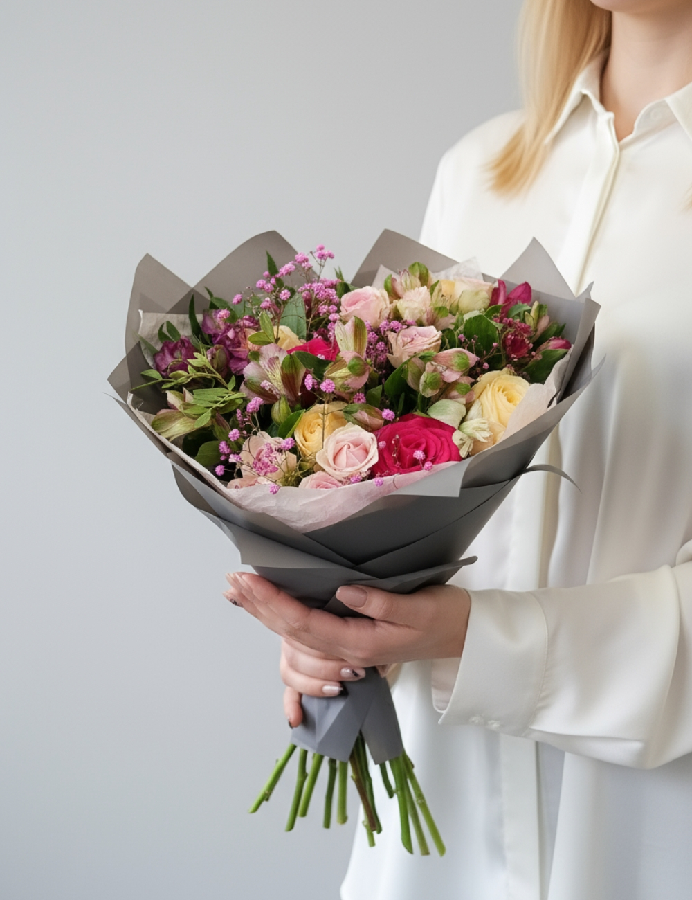 Букет с альстромерией Счастливое мгновение