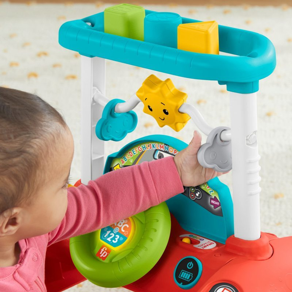 Fisher-Price Learn and Laugh - Интерактивный маленький водитель-толкатель 2 в 1 HJP44