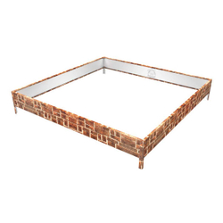 Клумба квадратная оцинкованная 1 ярус Кирпич