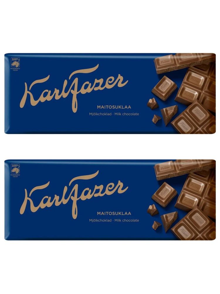 Шоколад молочный Karl Fazer 180 г x 2 шт