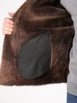 Дубленка зимняя куртка натуральная с капюшоном косуха