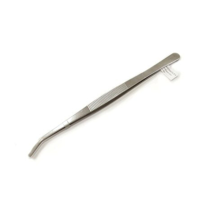 SIMPLE ZOO SZT-25 Пинцет для кормления ящериц, змей и пауков из нержавеющей стали с загнутыми кончиками, 25 см