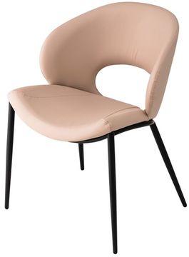 Стул Brown экокожа светло-бежевая, ножки черный металл