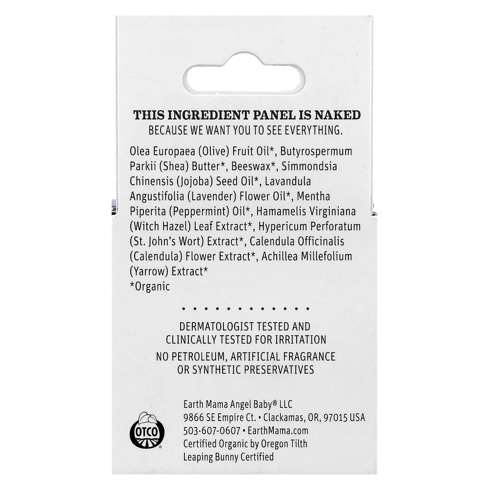 Earth Mama, Органический бальзам для промежности, 60 мл (2 жидк. Унции)