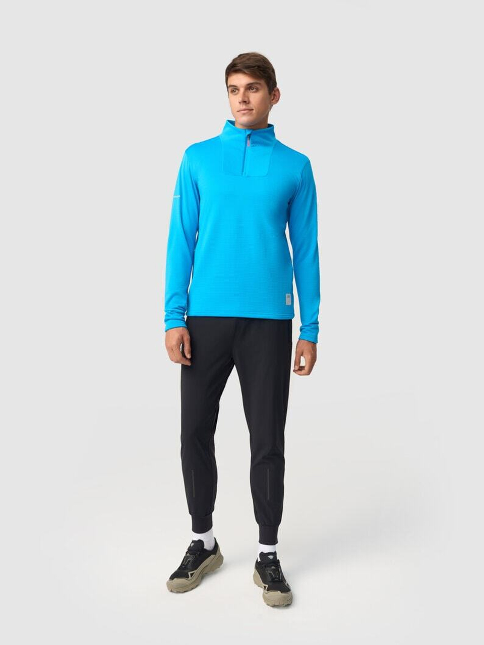Зимняя беговая рубашка GRI Лонг 5.0 мужская голубая