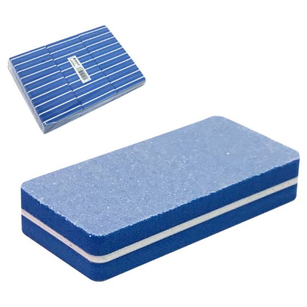Баф-ластик прямоугольный (6см_3см) голубой, упаковка 30 штук