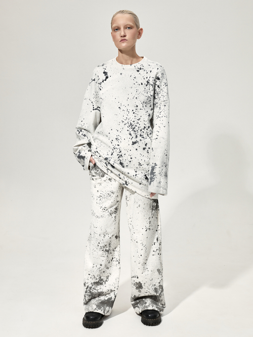 Толстовка с окрашиванием "Березка". Экрю