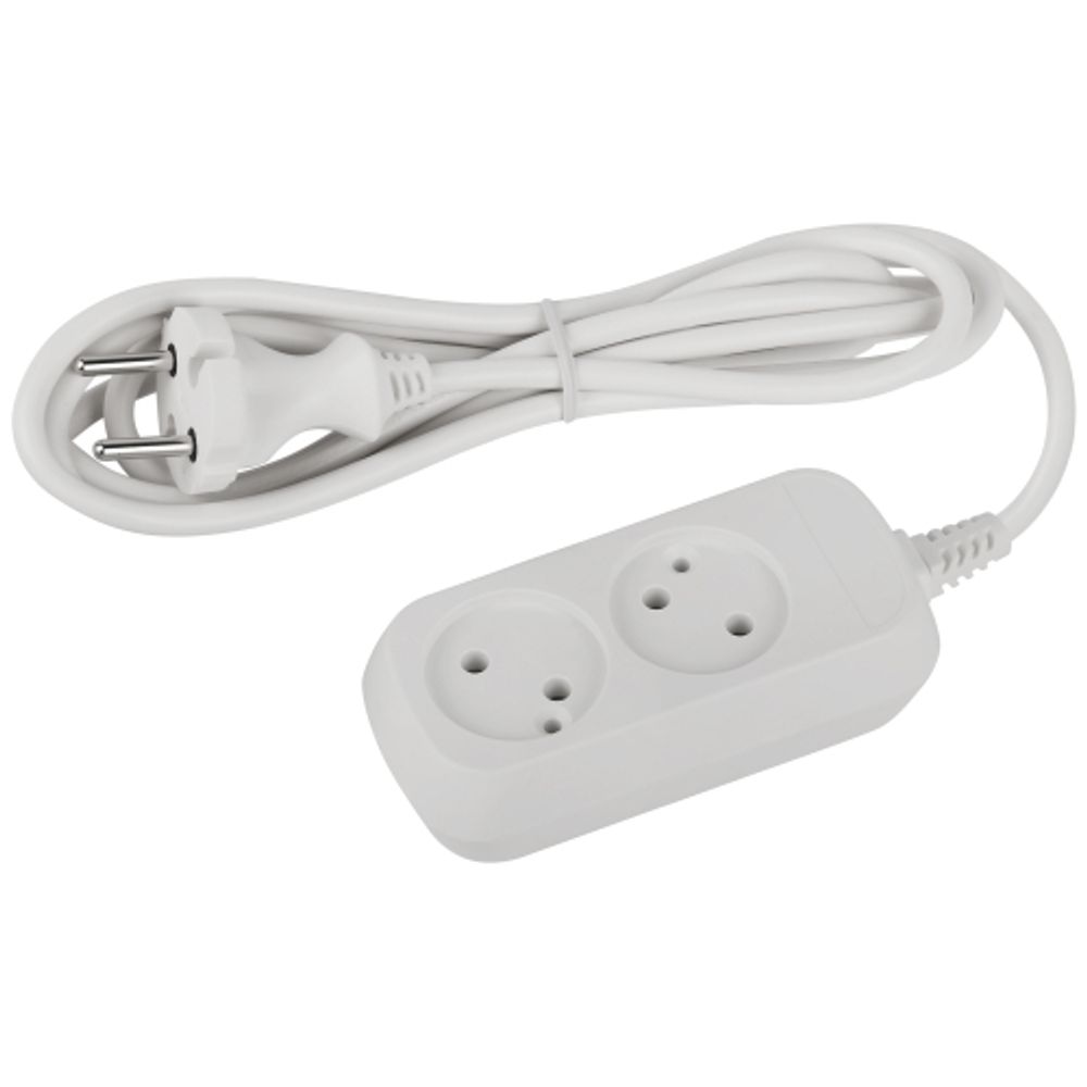 Удлинитель электрический ЭРА UDL-10-215 Greenline 2 розетки без заземления 1,5м ПВС 2x0.75мм2