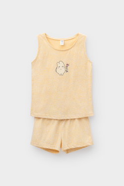 КП 1604/светлые блики на светлой мимозе пижама детская