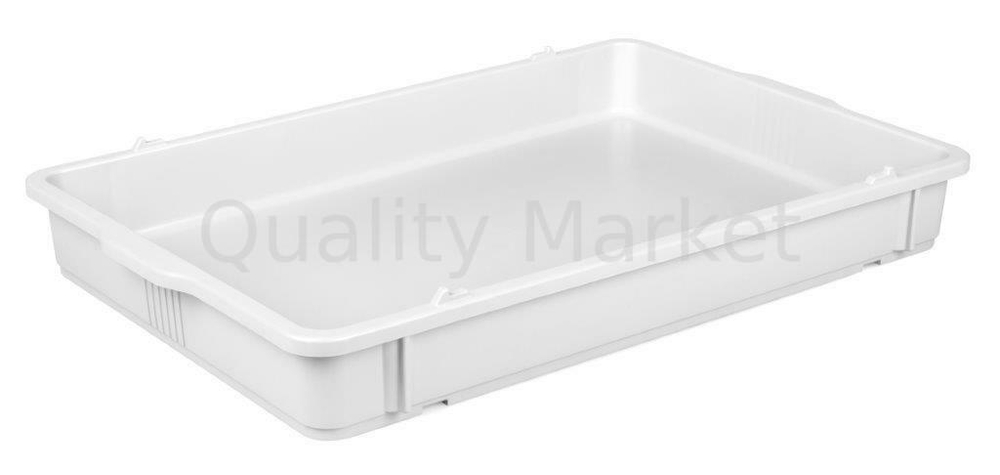 Лоток для теста 650х430х80 мм без крышки белый ПП