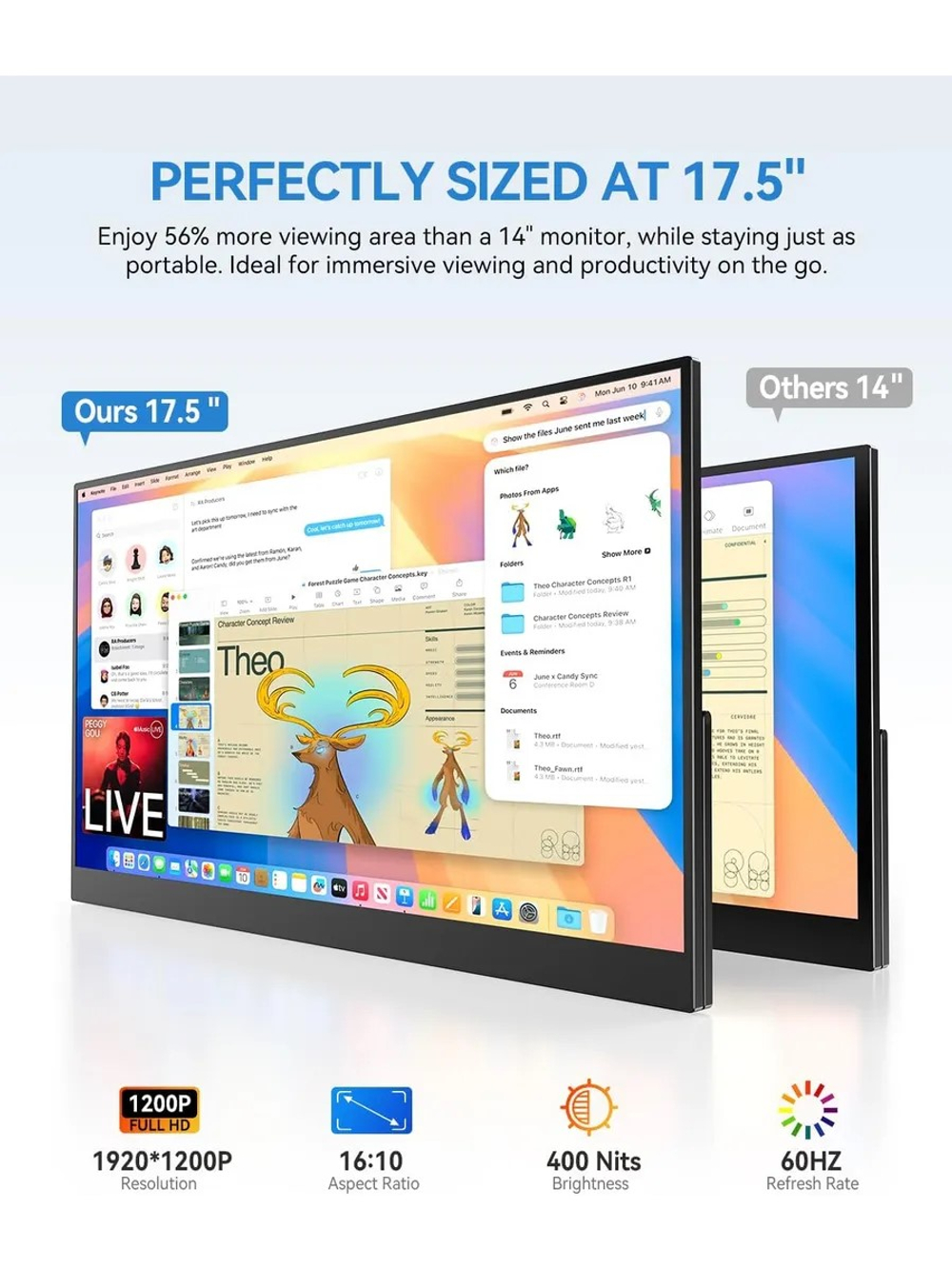 17.5" Портативный игровой монитор UPERFECT UBase17 1920x1200, 60 Гц, IPS