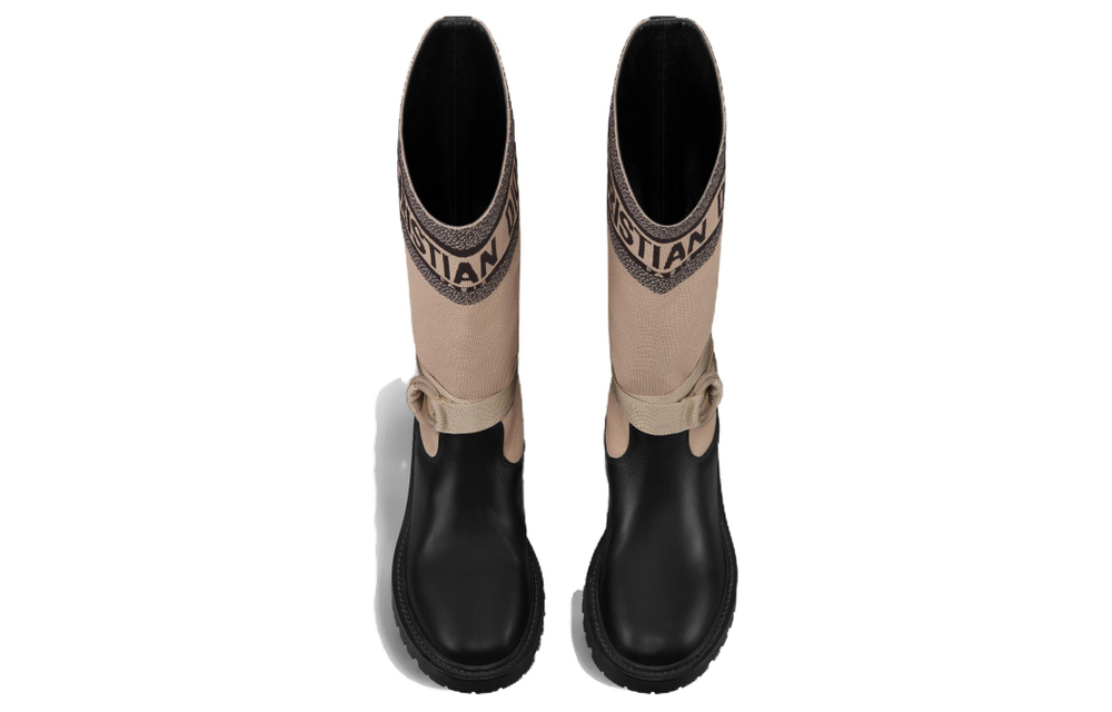 DIOR D Major Knee high Boots Women"s Taupe