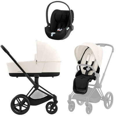 Коляска 3 в 1 Cybex Priam IV Matt Black complete и автокресло Cloud T i-Size Sepia Black Off White