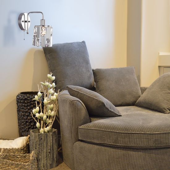 10101/1 / настенный светильник / хром/прозрачный хрусталь Strotskis