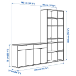 Шкаф  - VIHALS IKEA/ ВИХАЛС ИКЕА, 235x37x200 см, белый