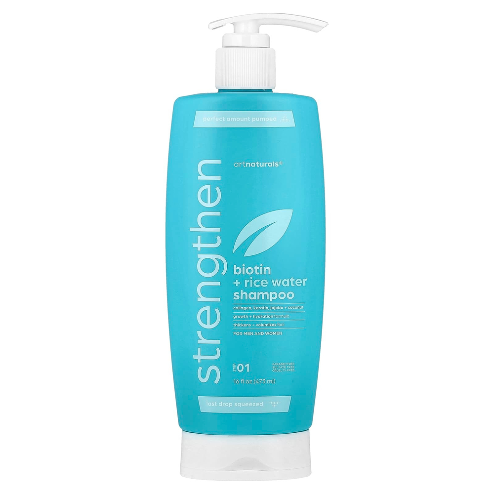 artnaturals, Укрепляющий шампунь с биотином и рисовой водой, для мужчин и женщин, Step 01, 473 мл (16 жидк. Унций)