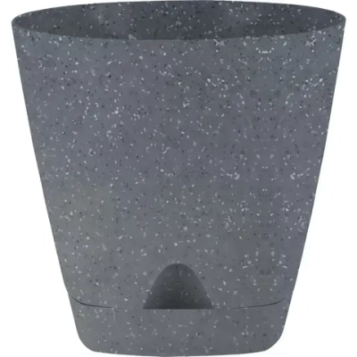 Горшок для цветов пластиковый 4л d-20см «Amsterdam» с прикорневым поливом, тёмный камень
