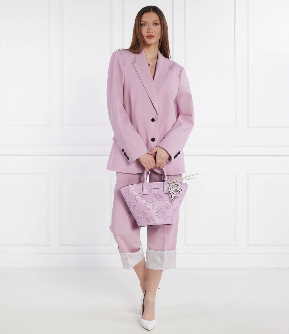 Кожаная сумка-трапеция ikonik 2.0 Karl Lagerfeld - лавандовый(241W3001)