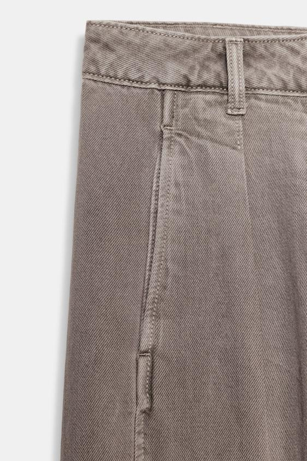 ZARA ДЖИНСЫ Z1975 WIDE LEG СО СРЕДНЕЙ ПОСАДКОЙ И ВЫТАЧКАМИ, КОРИЧНЕВЫЙ МЕЛАНЖ