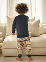 Пижама флисовая для мальчика Next B06-976, Темно-синий, Бежевый