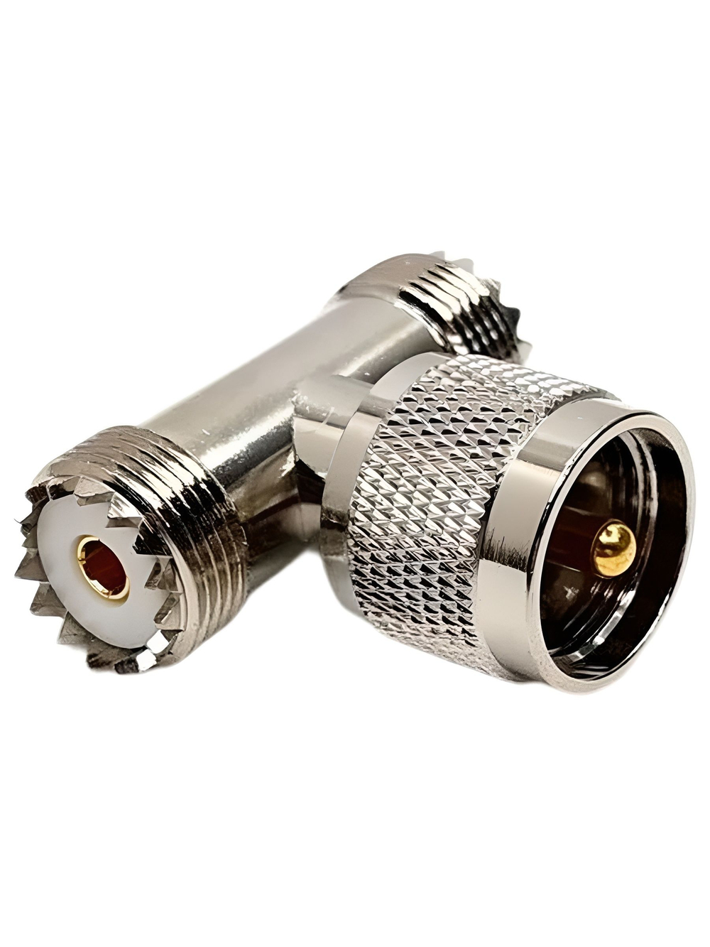 ВЧ переходник PL(UHF) 259 male (штекер) - 2 х PL(UHF) 259 female (гнездо) / Разъём UHF-T