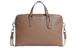 COACH Graham Pebbled Leather Laptop Bag, Crossbody Bag, Briefcase Large Men"s Khaki