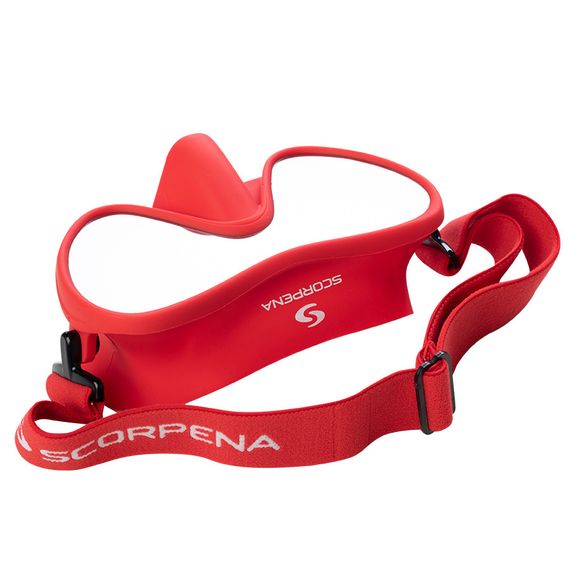 Маска с зеркальными линзами Scorpena N3 с эластичным ремешком красная