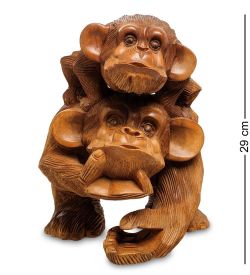 17-030 Статуэтка «Обезьяна с детенышем» (суар, о.Бали)