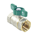 Кран шаровой латунь хром R251W Ду 32 Ру42 ВР бабочка зеленая Giacomini R251WX026
