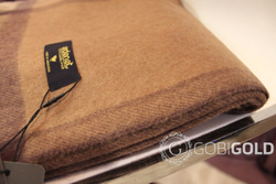 Плед из 100% верблюжьей шерсти 150x200 см. (ERDENET) - камел-бежевый