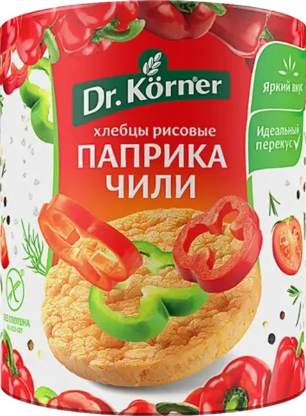 Хлебцы Dr.Korner кукурузно-рисовые с паприкой и чили 50г