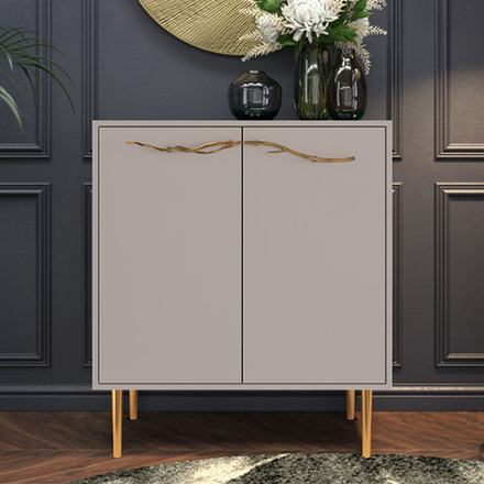 Комод Арт Колор matte Стайл Голд с 2 полками Серый агат матовый