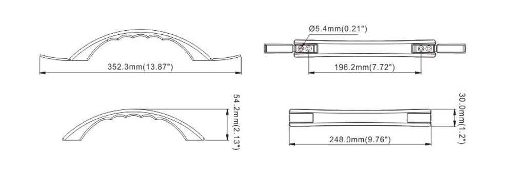 Ручка на борт SeaFlo Soft Touch (248mm x 30mm x 54.2mm)
