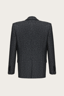ЖАКЕТ ИЗ СЕРОЙ КОСТЮМНОЙ ШЕРСТИ