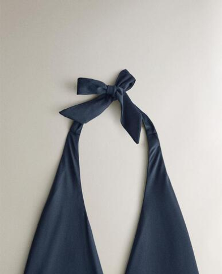 ZARA HOME КУПАЛЬНИК С V-ОБРАЗНЫМ ВЫРЕЗОМ, СИНИЙ