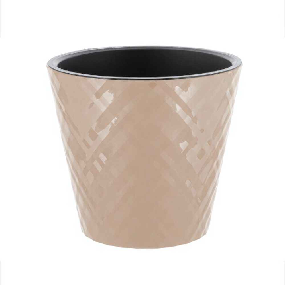Горшок для цветов InGreen Manhattan D125мм, 1 л c дренажной вставкой, оникс