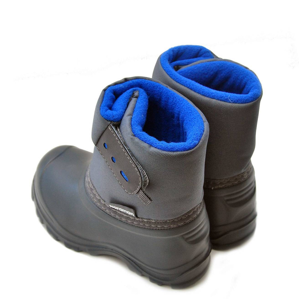 Сапоги школьные Nordman Joy комбинированные на липучке, Васильковый/Серый